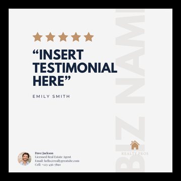 Real estate graphic — client testimonial template