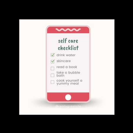 Skincare graphic — self care checklist