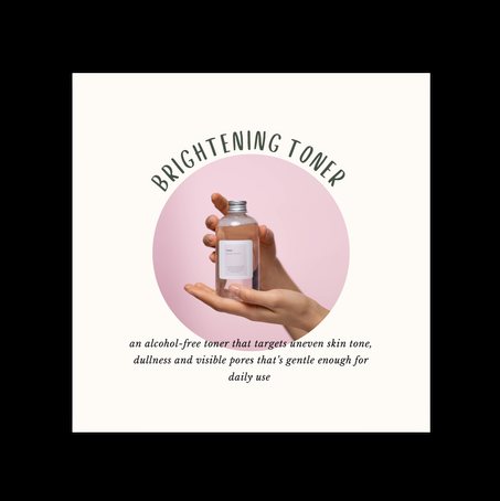 Skincare graphic — brightening toner product highlight