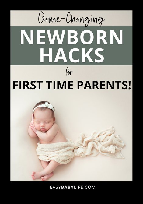 Pinterest pin design — newborn hacks for first time parents